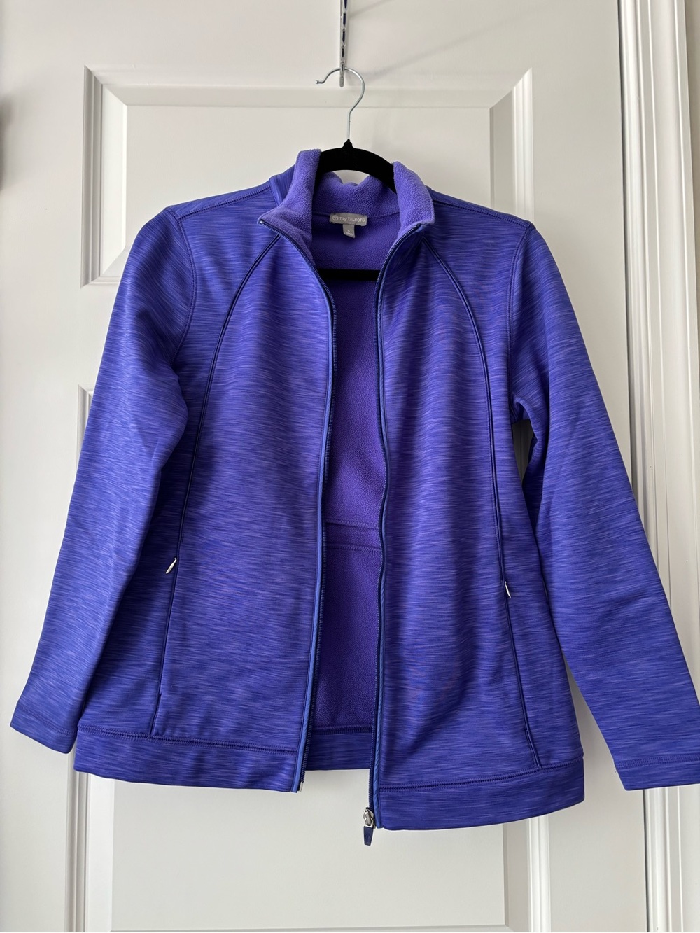 T by Talbots Fleece Zip Jacket Purple S